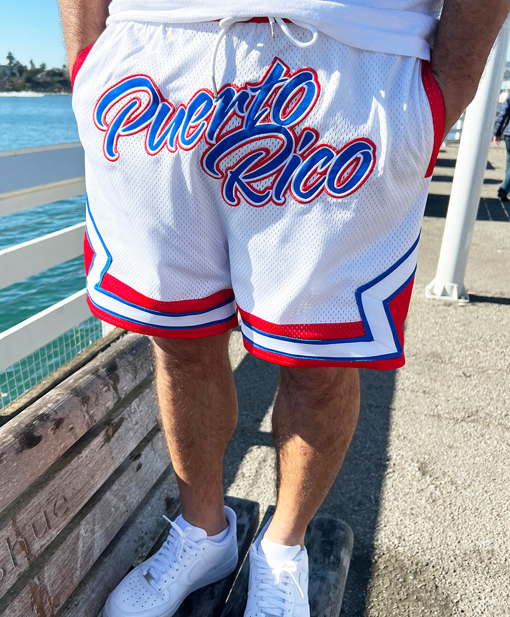 Puerto Rico Pride Basketball shorts - White