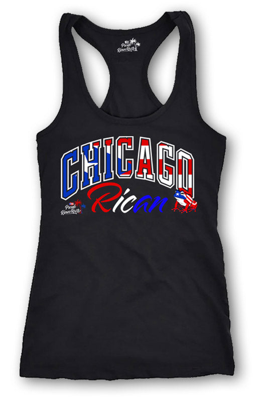 Chicago Rican women's racerback tank