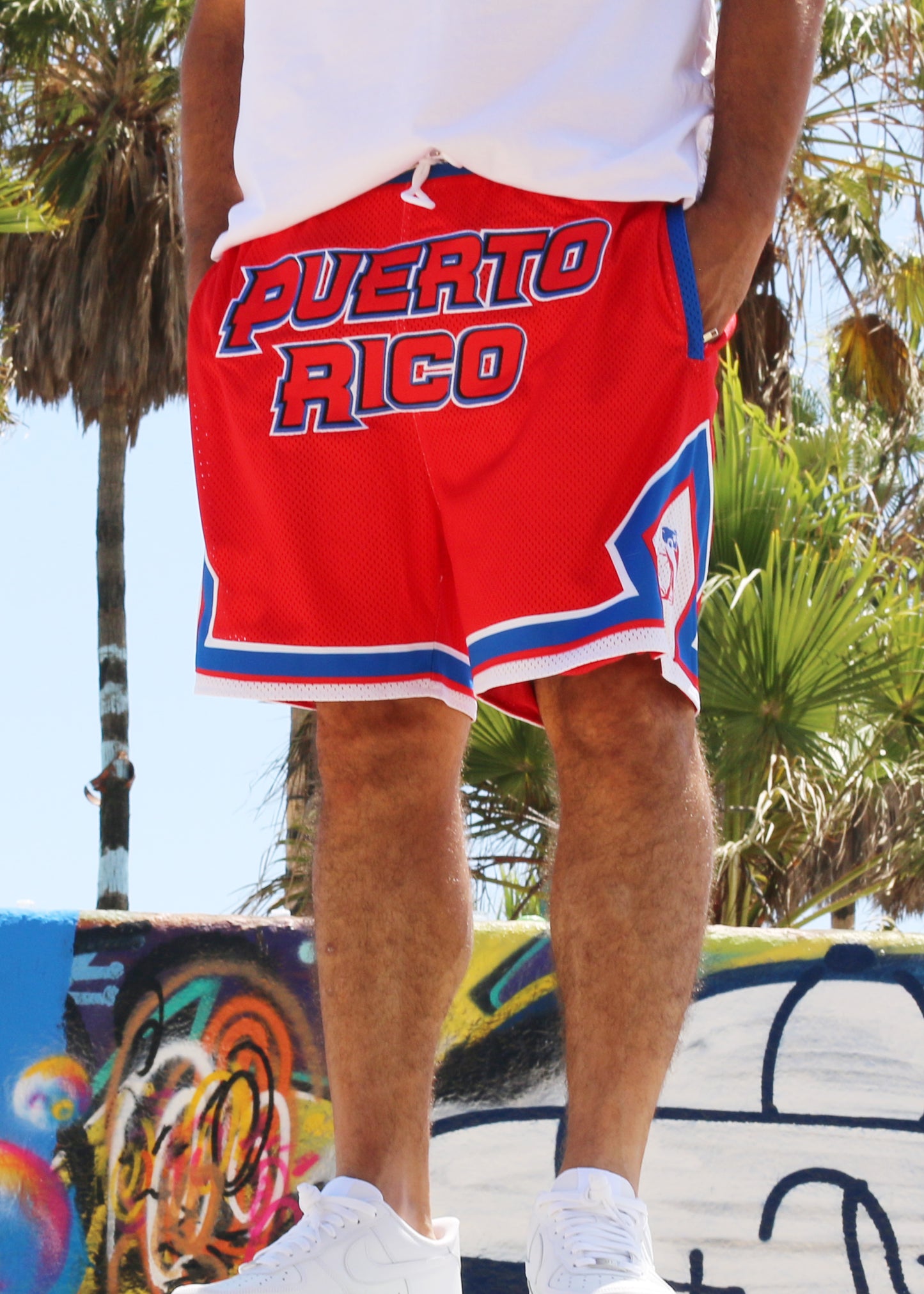 Puerto Rico Pride Basketball Shorts - Red