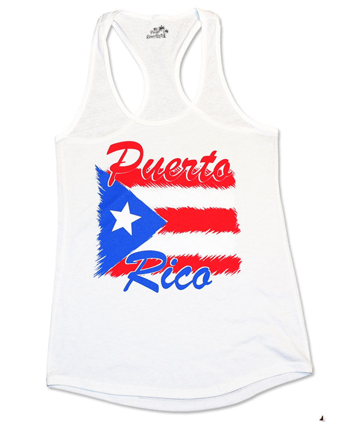 Puerto Rico Painted Flag Tank Top - Women’s