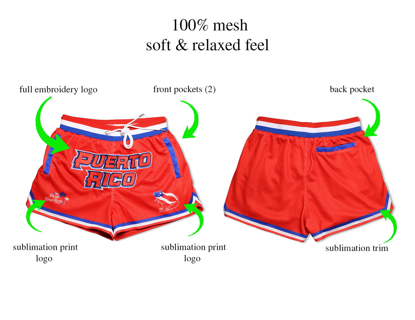 Puerto Rico Pride Women’s basketball shorts - Red